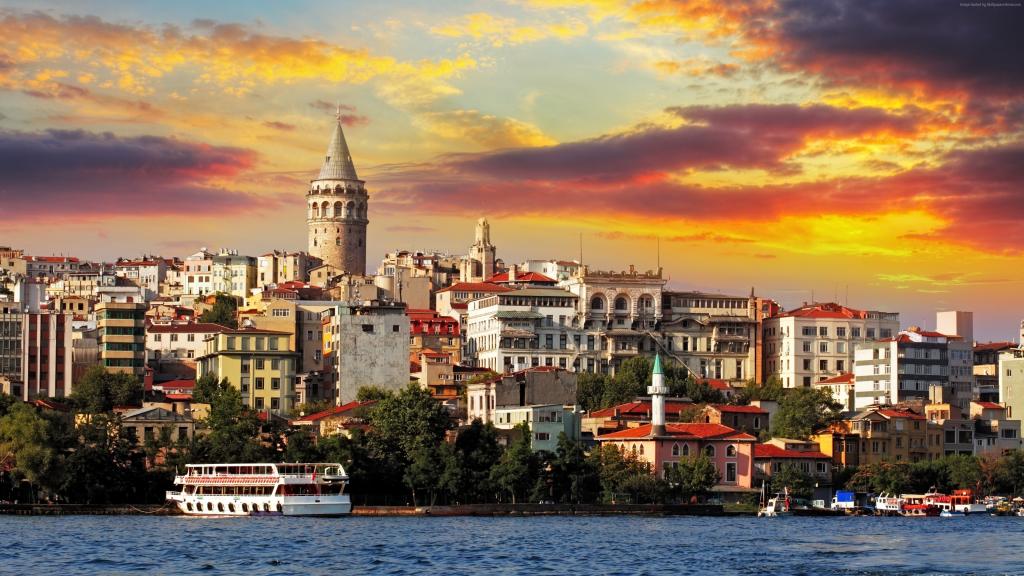 土耳其,伊斯坦布尔,海,日出,4k（水平）