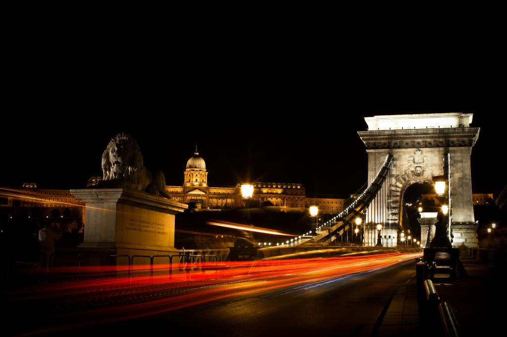 链桥,悬索桥,布达佩斯,匈牙利,夜景,4K
