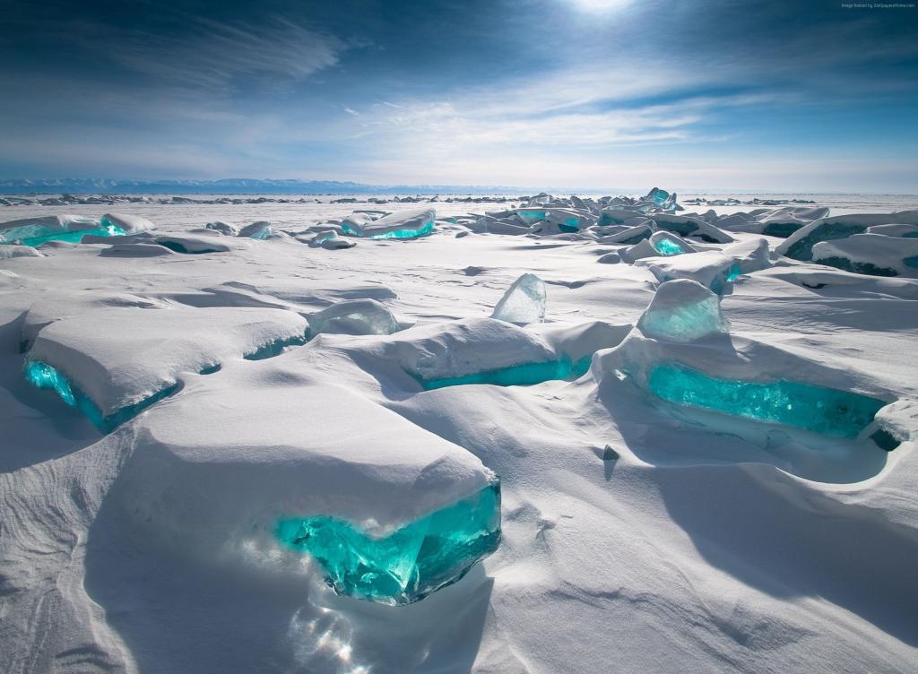 贝加尔湖,冰,雪,HD（水平）