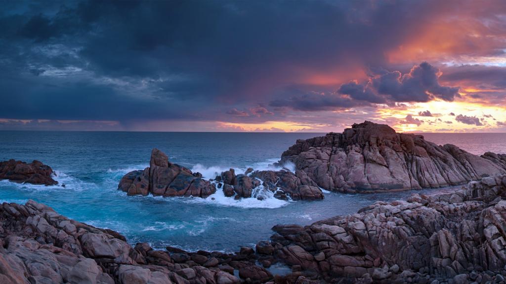 日落时间运河岩西澳大利亚