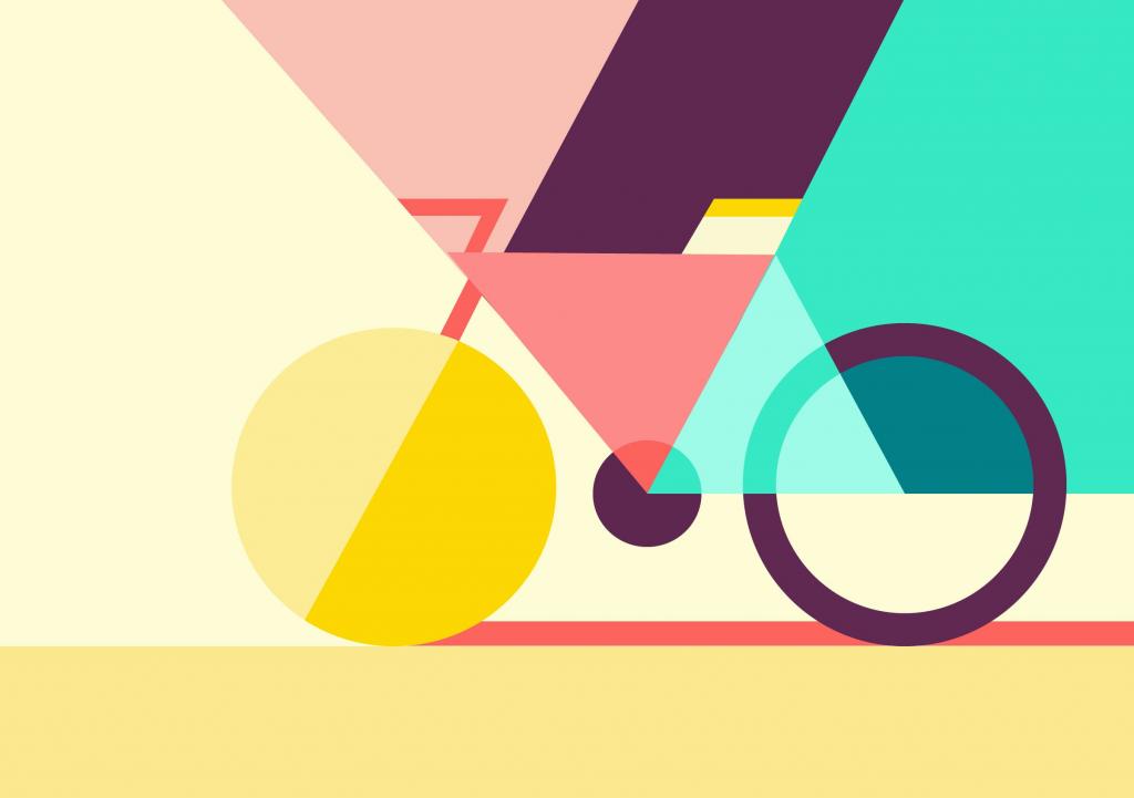 自行车,几何,最小,色彩缤纷,高清