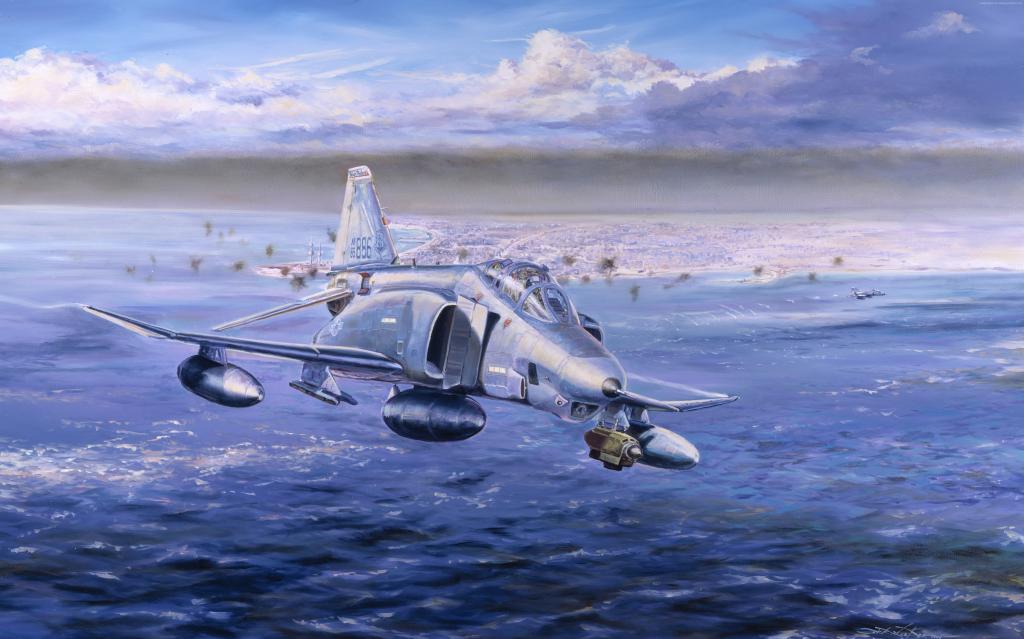 麦克唐纳·道格拉斯F-4幻影II,F 4,幻影2,喷气式飞机,战斗机,艺术,航母,飞行（水平）