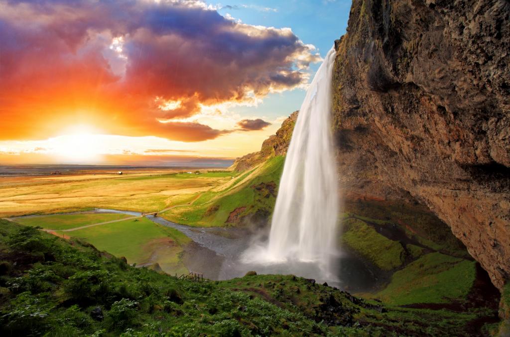 Seljalandsfoss,瀑布,冰岛,高清,4 k