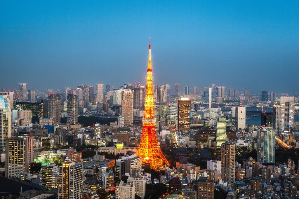 东京铁塔,东京,日本,城市景观,天际线,高清,4 k
