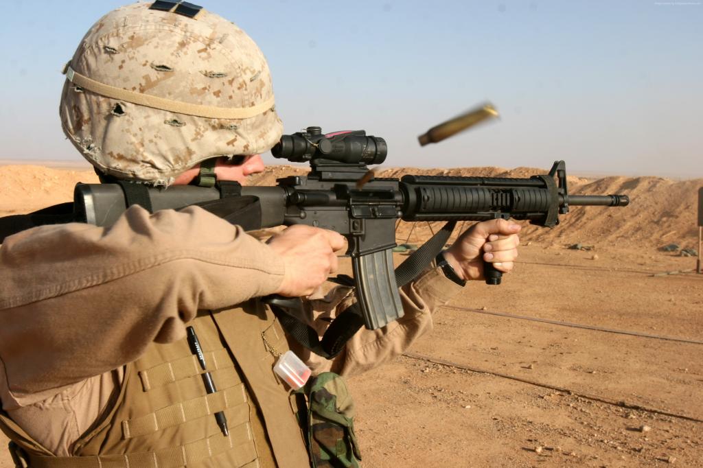 M16步枪,美国海军,M16A1,M4A1,美军,士兵,射击,沙漠（水平）