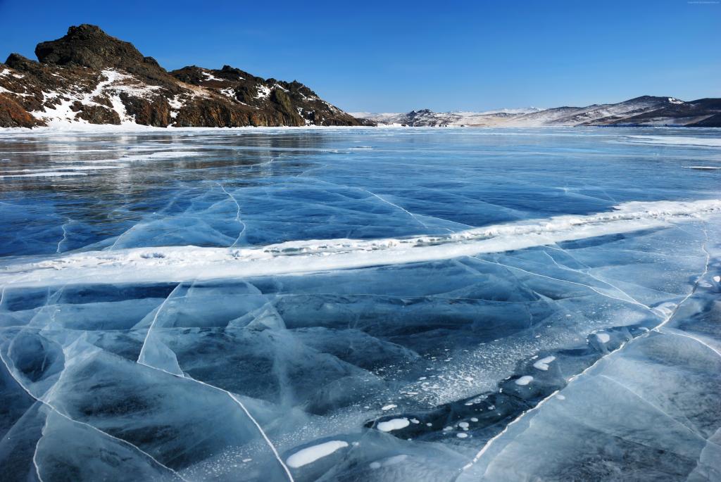 贝加尔湖,5k,4k壁纸,8k,冰,湖,山（水平）