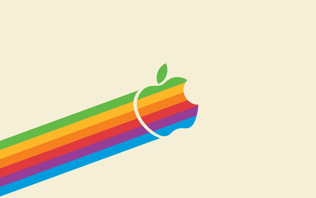 苹果标志,彩虹的颜色,高清