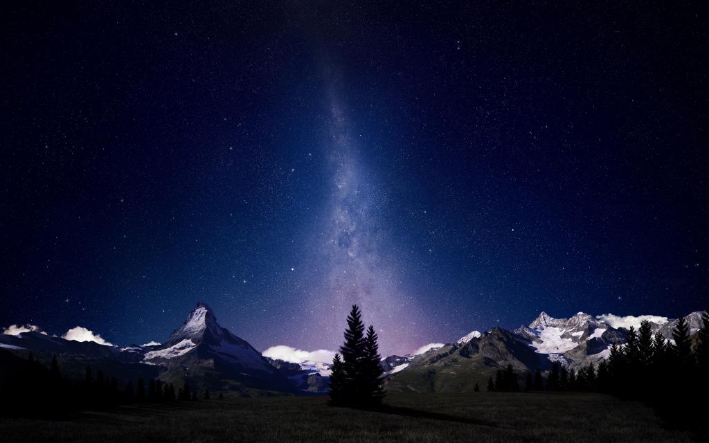 瑞士阿尔卑斯山夜空