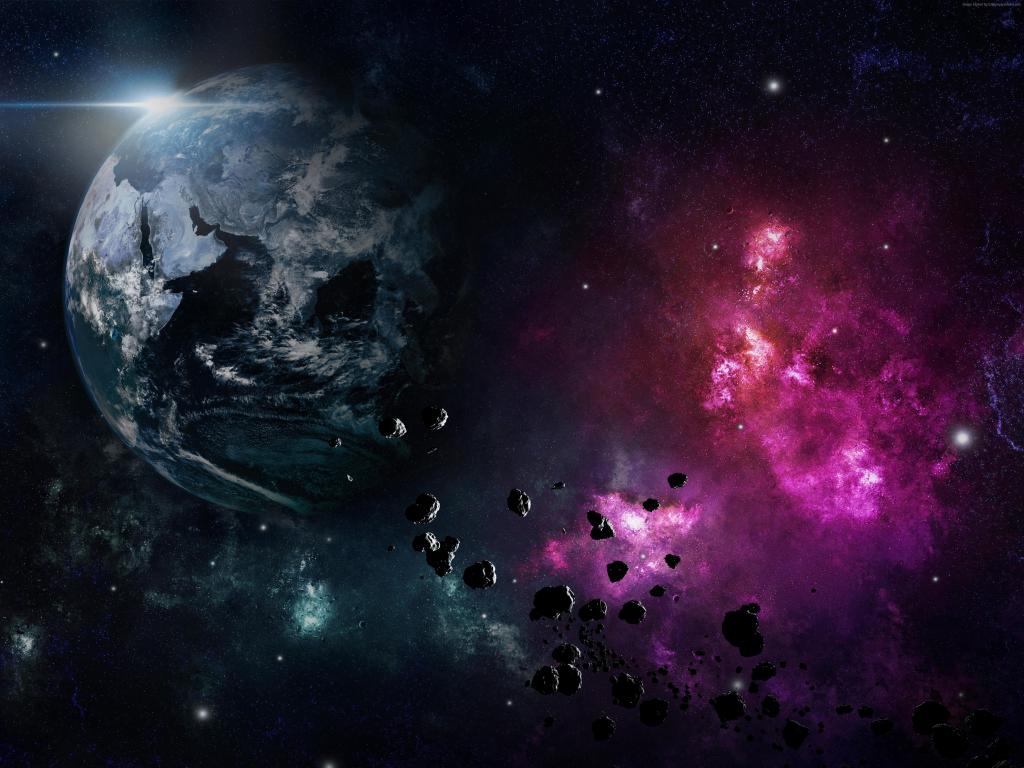 地球,行星,空间,星云,爆炸（水平）