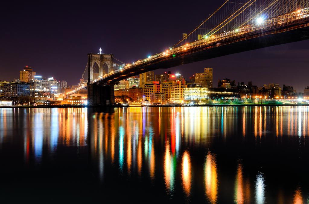 布鲁克林大桥,夜景