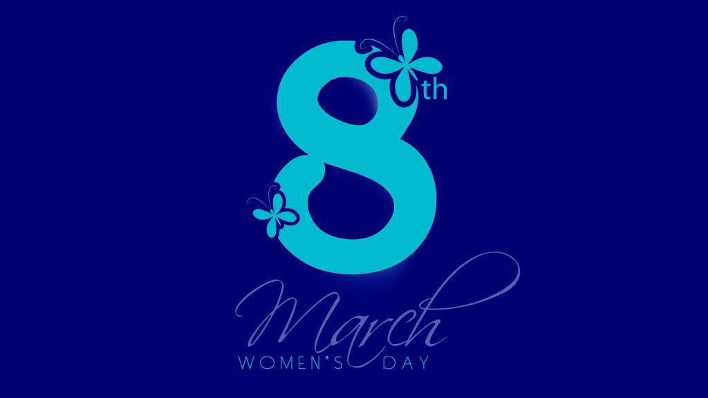 3月8日,妇女节,蓝色背景,4K,8K
